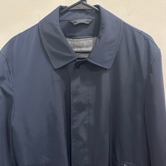 Cardinal Of Canada Mens Navy Blue Classic Lined Button Front Raincoat Sz Medium - Picture 5 of 12